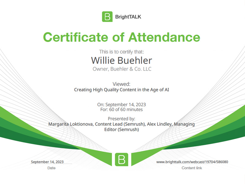 BrightTALK - AI Content Quality